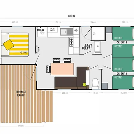 Campingplatz Mobil-home - 6 Pers. - Api-1-52-2847